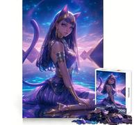 Puzzle de 1000 pièces représentant la déesse céleste Bastet,idéal pour les adultes Développez vos compétences cognitives et offrez-vous un moment de détente Découpe précise Un cadeau mémorable 38x26cm