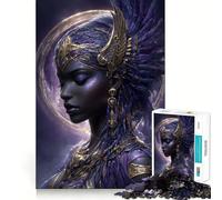 Puzzle de 1000 pièces représentant la déesse Isis (Violet et Or) pour Adultes, 50x75cm Idéal pour développer la mémoire, se détendre à la Maison et créer Un Cadeau élégant Bords Nets
