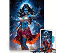 Puzzle de 1000 pièces représentant la déesse Kali à la Peau Bleue et aux Multiples Bras Découpe précise,Jeu de réflexion,Cadeau Facile et Amusant pour Un Anniversaire (38x26cm)
