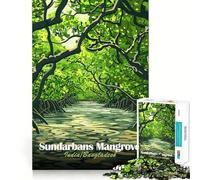 Puzzle de 1000 pièces représentant la forêt de mangroves des Sundarbans, idéal pour Les Adolescents Jeu de logique Simple et Amusant, découpe Parfaite, Cadeau d'anniversaire 38x52cm