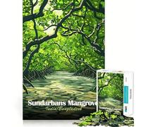 Puzzle de 1000 pièces représentant la forêt de mangroves des Sundarbans, idéal pour Les Adolescents Jeu d'exercice Mental à Faire à la Maison, découpe de précision et décoration Murale 50x75cm