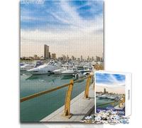 Puzzle de 1000 pièces représentant la Marina de Koweït City, idéal pour Les Adolescents Jeu de logique interactif et Cadeau mémorable Dimensions:38x26cm