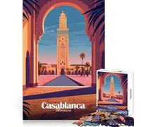 Puzzle de 1000 pièces représentant la mosquée de Casablanca, idéal pour Les Adultes Stimulation cérébrale, Loisirs, découpe de qualité supérieure, Un Beau Cadeau (50x75cm)