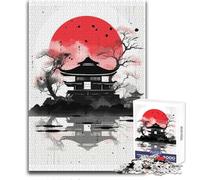 Puzzle de 1000 pièces représentant la pagode du soleil japonais (Nippon Sun),idéal pour les adolescents Jeu éducatif et stimulant la concentration Idée cadeau originale et touchante Dimensions:38x26cm