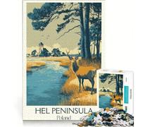 Puzzle de 1000 pièces représentant la péninsule d'Hel, Jeu Impossible, découpe de précision, avec des pièces de Formes aléatoires Parfaitement emboîtables 38x52cm