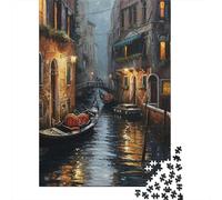 Puzzle de 1000 pièces représentant la Place de la cité d'eau de Venise, Puzzle en Bois pour Adultes, Jeu de Manipulation, 1000 pièces (75 x 50 cm)