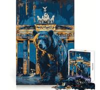 Puzzle de 1000 pièces représentant la porte de Brandebourg et l'ours de Berlin,idéal pour les adolescents Découpé au laser,il améliore la mémoire et offre un divertissement paisible Un cadeau touchant