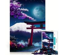 Puzzle de 1000 pièces représentant la Porte Torii du Mont Fuji, idéal pour Les Adultes Un Jeu d'esprit Amusant et décontracté, découpé avec précision et doté d'une Finition Artistique 38x52cm