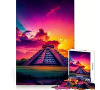 Puzzle de 1000 pièces représentant la Pyramide de Chichen Itza au Coucher du Soleil,idéal pour Adultes Activité de Loisirs et de Bien-être cérébral Cadeau Parfait pour Un Anniversaire (50x75cm)