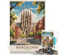 Puzzle de 1000 pièces représentant la Sagrada Familia à Barcelone, en Espagne, pour Adolescents Jeu Anti-Stress Intelligent, Bords tranchants, Cadeau d'anniversaire (38x26cm)