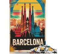 Puzzle de 1000 pièces représentant la Sagrada Familia, Un Poster de Voyage à Barcelone. Puzzle en Bois pour Adultes, idéal pour se détendre et Lutter Contre Le Stress. (75 x 50 cm)