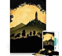 Puzzle de 1000 pièces représentant la Silhouette de Guerriers et d'une Tour idéal pour Les Adolescents Stimule la mémoire apaise et Offre des Bords Nets Cadeau Parfait pour Les vœux du Père Noël