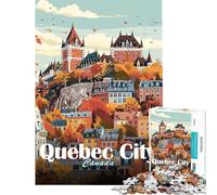 Puzzle de 1000 pièces représentant la Silhouette de Québec idéal pour Les Adolescents Les Adultes et Toute la Famille Décoration intérieure Cadeau d'anniversaire ou Cadeau Unique (Dimensions 50x75cm)