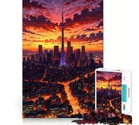 Puzzle de 1000 pièces représentant la Silhouette de Toronto au Coucher du Soleil, idéal pour Les Adolescents Jeu de logique et de réflexion, Calme et précis Découpe exacte Surprise de Noël 38x26cm