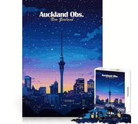 Puzzle de 1000 pièces représentant la Skyline d'Auckland la Nuit (38x26cm) pour Adultes Stimule l'esprit, Offre Une expérience Douce et stimulante Idée Cadeau Chic pour Noël
