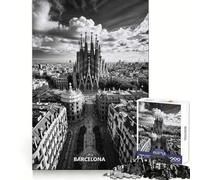 Puzzle de 1000 pièces représentant la Skyline de Barcelone avec la Sagrada Familia,idéal pour Les Adolescents Développe Les capacités cognitives et Offre Un Plaisir Relaxant Solide et,Parfait comme