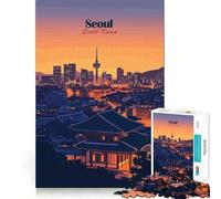 Puzzle de 1000 pièces représentant la Skyline de Séoul au crépuscule, pour Adultes, Jouet Intelligent, Passe-Temps à la Maison, Bords Lisses, Objet de Collection (38x52cm)