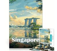 Puzzle de 1000 pièces représentant la Skyline de Singapour, idéal pour Les Adolescents, Stimulant la réflexion et Les Loisirs, avec des Bords précis Un Cadeau attentionné 38x52cm