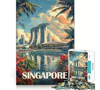 Puzzle de 1000 pièces représentant la Skyline de Singapour, idéal pour Les Adolescents Un Jeu Stimulant et Relaxant à Assembler, Un Cadeau attentionné 50x75cm