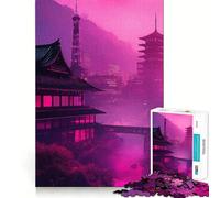 Puzzle de 1000 pièces représentant la Skyline de Tokyo en néon, idéal pour Les Adultes Un Jeu d'esprit Relaxant et créatif (38x26cm)
