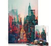 Puzzle de 1000 pièces représentant la Skyline et Les Rues d'un immeuble pour Adultes Jeu d'exercice Mental Loisirs Doux Assemblage Cadeau saisonnier 50x75cm