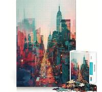 Puzzle de 1000 pièces représentant la Skyline et Les Rues d'un immeuble pour Adultes Jeu d'exercice Mental Loisirs Doux Assemblage Cadeau saisonnier 50x75cm