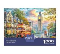 Puzzle de 1000 pièces représentant la Skyline Historique de Londres, en Carton recyclé Robuste. Idéal pour se détendre et s'amuser en Famille Les Jours de Pluie. Dimensions : 38 x 26 cm.