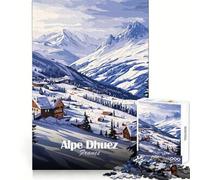 Puzzle de 1000 pièces représentant la Station de Ski de l'Alpe d'Huez, idéal pour Les Adolescents Stimule la réflexion, se détend et Offre Un Cadeau Parfait grâce à Son Assemblage Solide (38x26cm)