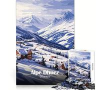 Puzzle de 1000 pièces représentant la Station de Ski de l'Alpe d'Huez, idéal pour Les Adolescents Un Exercice Mental Relaxant et Facile à Entretenir Découpe précise Cadeau de Noël (38x52cm)
