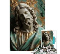 Puzzle de 1000 pièces représentant la Statue de Jésus en marbre idéal pour Les Adolescents et Les Adultes Jeu Amusant et Original Cadeau de Noël ou d'anniversaire (75x50cm)
