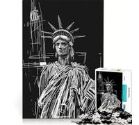 Puzzle de 1000 pièces représentant la Statue de la Liberté Jeu de réflexion Difficile et Stimulant Cadeau d'anniversaire 38x26cm