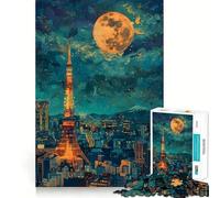 Puzzle de 1000 pièces représentant la Tour de Tokyo Japon pour Adolescents, Un Jeu Amusant et Simple à Assembler, Un Cadeau précieux 38x26cm