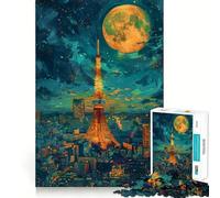 Puzzle de 1000 pièces représentant la Tour de Tokyo, Japon, pour Adultes, Jeu de réflexion, Divertissement d'intérieur, Bords précis, Objet de Collection 38x52cm