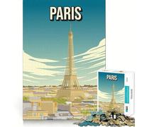 Puzzle de 1000 pièces représentant la Tour Eiffel de Paris Jeu d'assemblage Facile pour se détendre et Passer Un Bon Moment Décoration de Noël (38x26cm)