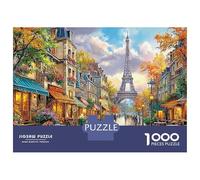 Puzzle de 1000 pièces représentant la Tour Eiffel, Monument emblématique de Paris, en Carton Lisse Mat. Idéal pour se détendre en Famille ou Entre Amis, même par Temps de Pluie : 70 x 50 cm.