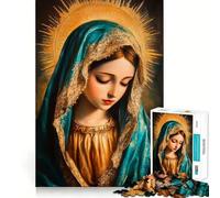 Puzzle de 1000 pièces représentant la Vierge Marie Jeu de Construction Assemblage Facile et sécurisé Jouet d'intérieur pour Les fêtes (38x26cm)