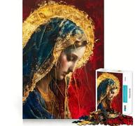 Puzzle de 1000 pièces représentant la Vierge Marie Jeu de réflexion Assemblage Stable Pièces Qui ne bougent Pas Passe-Temps agréable pour Les Longs Week-Ends (38x26cm)