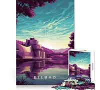 Puzzle de 1000 pièces représentant la Ville de Bilbao avec Le musée Guggenheim, idéal pour Adultes Un Passe-Temps intellectuel et paisible, aux découpes nettes, Un Cadeau Unique (50x75cm)