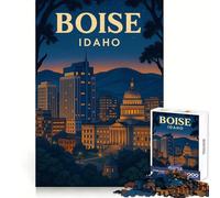 Puzzle de 1000 pièces représentant la Ville de Boise (Idaho) la Nuit, idéal pour Les Adolescents Un Cadeau Amusant, stratégique et Relaxant (50x75cm)