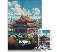 Puzzle de 1000 pièces représentant la Ville de Pékin,Un Jeu Stimulant d'analyse et de logique pour Adolescents,idéal comme Cadeau de Noël Secret Dimensions : 38x52cm