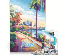 Puzzle de 1000 pièces représentant la Ville de Perth en Australie Jeu de réflexion Stimulant idéal pour se détendre Cadeau d'anniversaire ou Autre 38x26cm