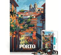 Puzzle de 1000 pièces représentant la Ville de Porto, au Portugal, pour Adultes Jeu de logique Clair, Loisir Silencieux, découpe Parfaite, Cadeau élégant (38x52cm)