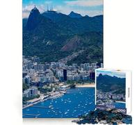 Puzzle de 1000 pièces représentant la ville de Rio de Janeiro avec le Christ Rédempteur idéal pour les adolescents Jeu de logique et de réflexion divertissement relaxant découpe précise cadeau parfait