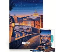 Puzzle de 1000 pièces représentant la Ville de Rome au crépuscule, idéal pour Les Adolescents Jeu de logique et de réflexion, Divertissement Relaxant, découpe précise, (38x26cm)