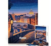 Puzzle de 1000 pièces représentant la Ville de Rome au crépuscule, idéal pour Les Adolescents Jeu de logique et de réflexion, Divertissement Relaxant, découpe précise, (38x26cm)