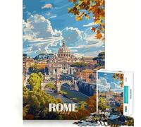 Puzzle de 1000 pièces représentant la Ville de Rome avec la basilique Saint-Pierre, idéal pour Adultes, pour améliorer la mémoire et soulager l'anxiété Un Cadeau Artistique à Assembler (38x52cm)