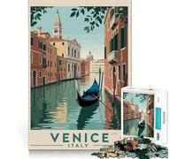 Puzzle de 1000 pièces représentant la Ville de Venise,en Italie (50x75cm) Jeu de réflexion Stimulant,sans pièces détachées Défi cérébral interactif pour la Maison