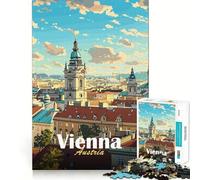 Puzzle de 1000 pièces représentant la Ville de Vienne Jeu de mémoire et de Stimulation Cognitive Bords Lisses,Assemblage Parfait Une façon Amusante d'occuper Son Temps Libre (38x26cm)