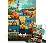 Puzzle de 1000 pièces représentant la Ville d'Helsinki,en Finlande Jeu de Puzzle précis et pour stimuler l'esprit et se détendre Idéal pour Un Moment de Calme et de détente Pièce Artistique de Noël