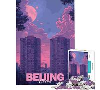 Puzzle de 1000 pièces représentant la Ville esthétique de Pékin Un défi Stimulant à relever pour Les Enfants de 14 Ans et Plus (38x52cm)
